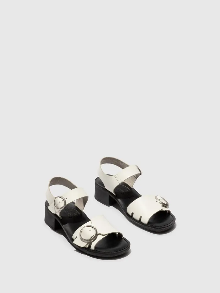 Buckle Sandals EBLI238FLY WHITEBLACK Women Fly London Sandals