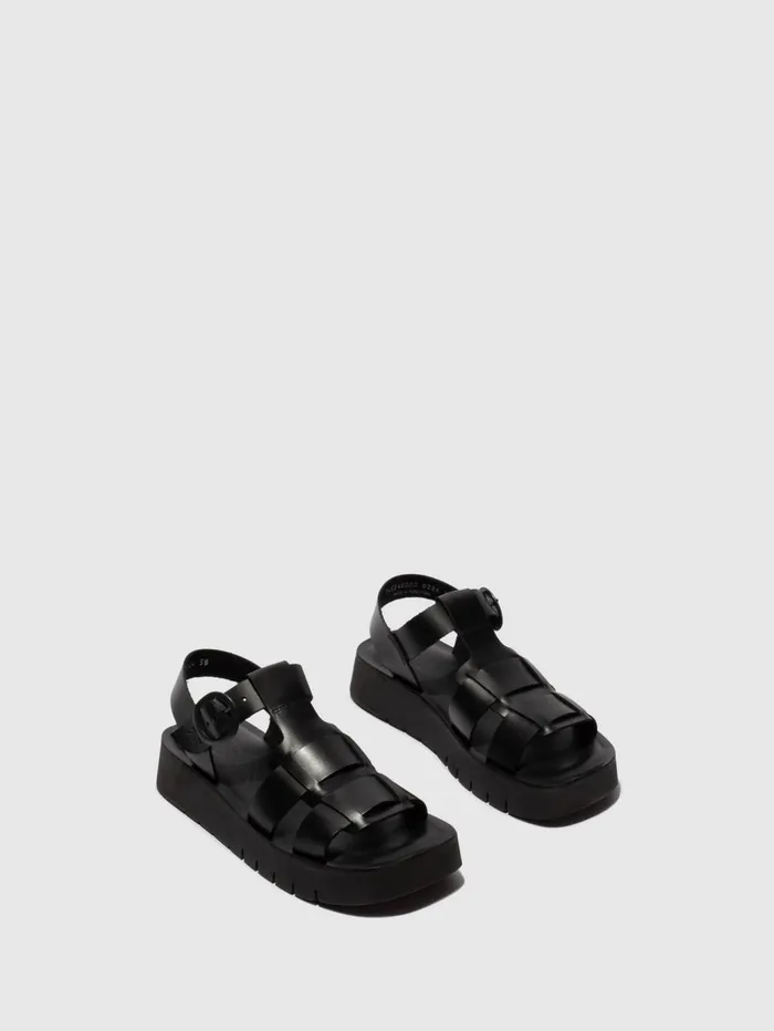 Buckle Sandals SUDY246FLY BLACK Women Fly London Sandals