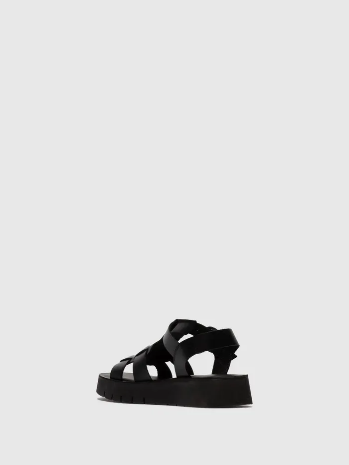 Buckle Sandals SUDY246FLY BLACK Women Fly London Sandals
