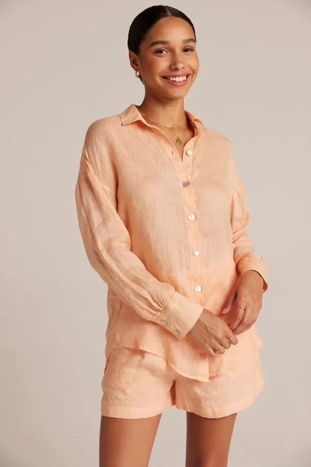 Button Down Women Bella Dahl Boyfriend Button Down 8211 Peach Parker