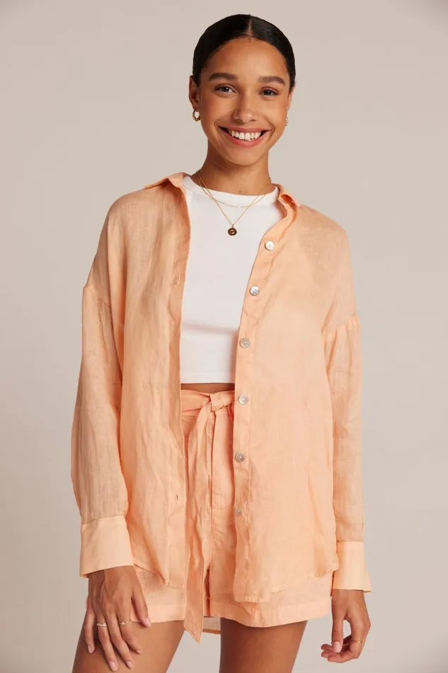 Button Down Women Bella Dahl Boyfriend Button Down 8211 Peach Parker Button Down Women Bella Dahl Boyfriend Button Down 8211 Peach Parker