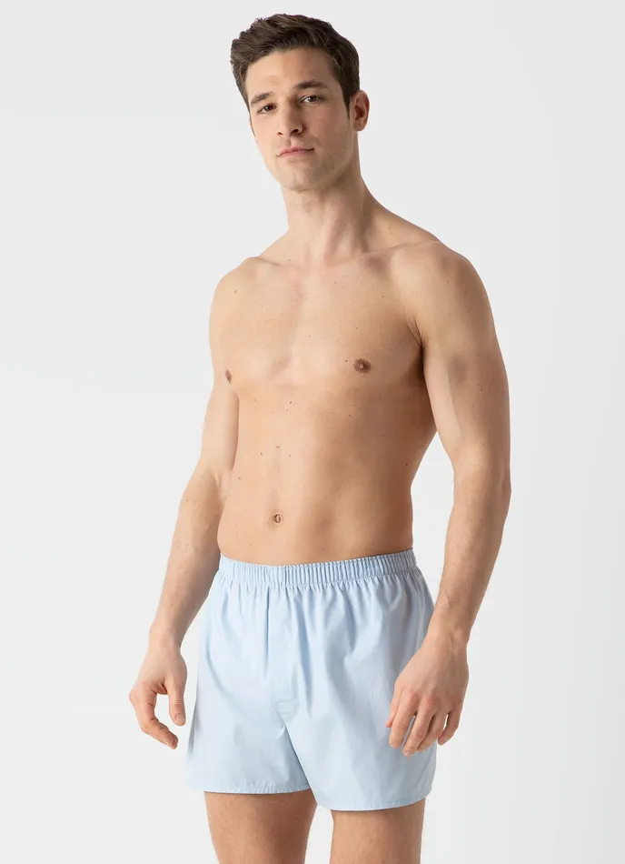 Buy More and Save ussunspel Men Classic Boxer Shorts Plain Blue