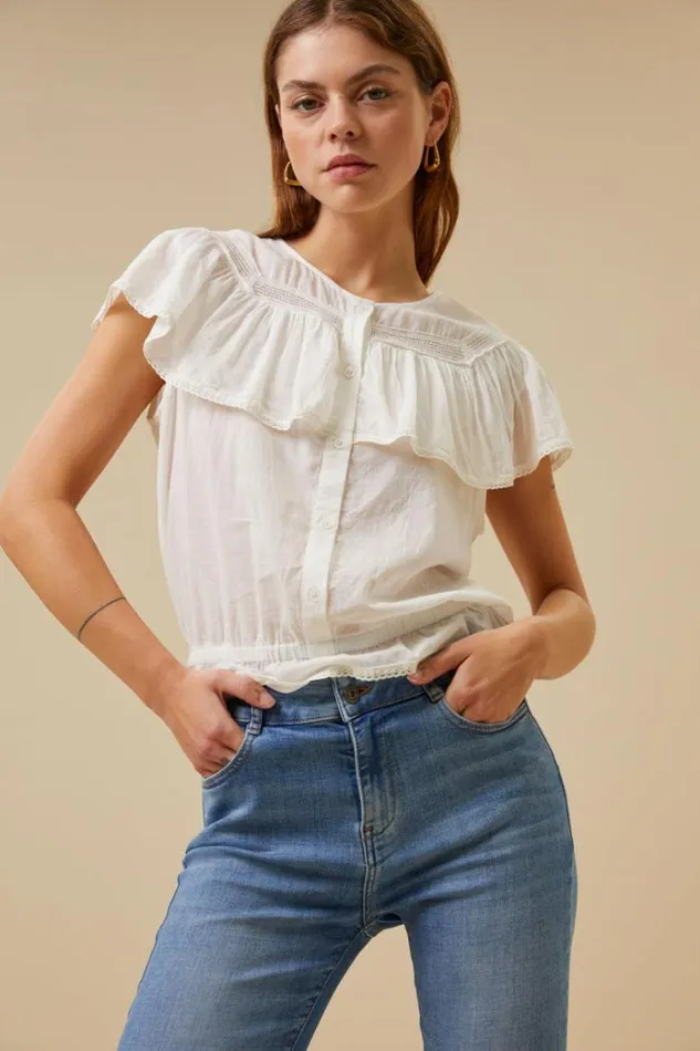 ByBar Blouses Vrouwelijk Jael Blouse Off White
