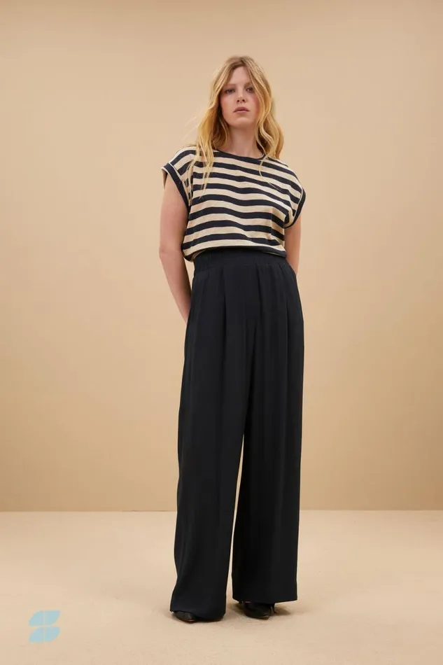 ByBar Broeken Vrouwelijk Benji Viscose Pants Graphite