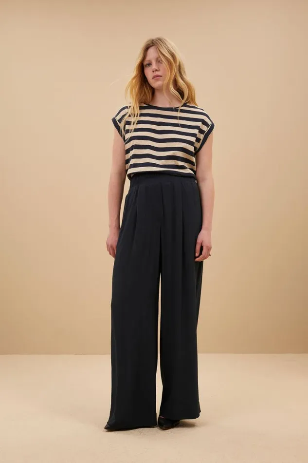 ByBar Broeken Vrouwelijk Benji Viscose Pants Graphite ByBar Broeken Vrouwelijk Benji Viscose Pants Graphite