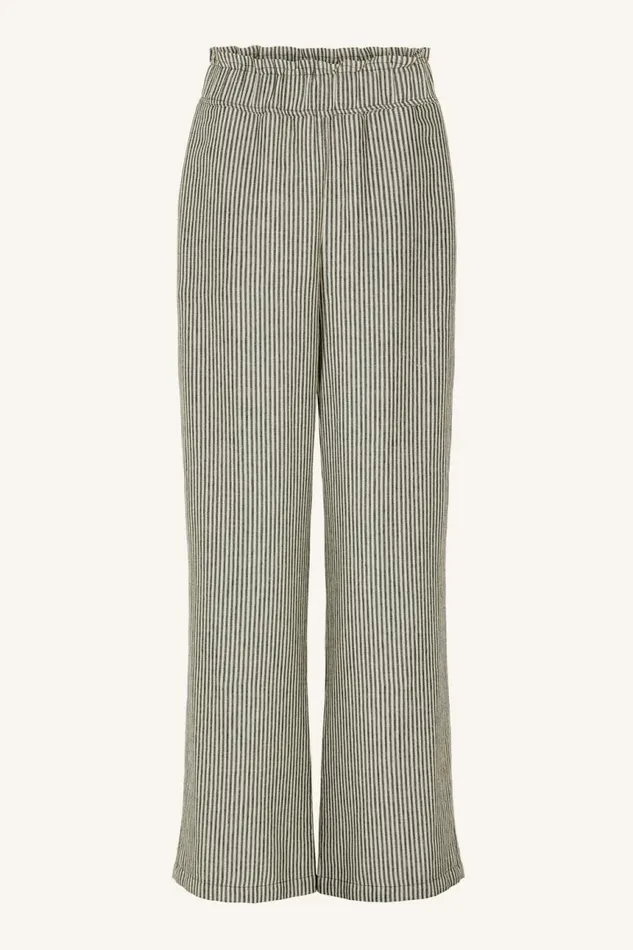 ByBar Broeken Vrouwelijk Robyn Linen Stripe Pant Jet Black ByBar Broeken Vrouwelijk Robyn Linen Stripe Pant Jet Black
