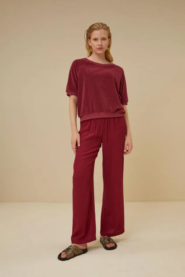 ByBar Broeken Vrouwelijk Robyn Viscose Pant Grenache
