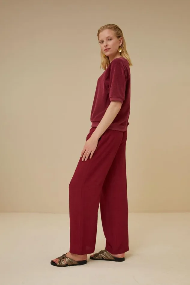 ByBar Broeken Vrouwelijk Robyn Viscose Pant Grenache ByBar Broeken Vrouwelijk Robyn Viscose Pant Grenache