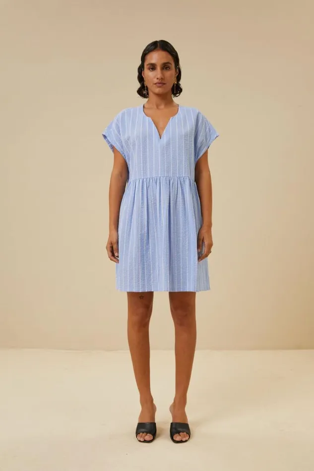 ByBar Jurken Vrouwelijk Finn Dress Sky Blue