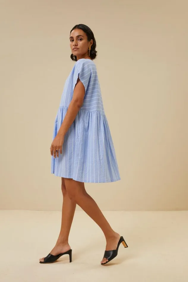 ByBar Jurken Vrouwelijk Finn Dress Sky Blue ByBar Jurken Vrouwelijk Finn Dress Sky Blue
