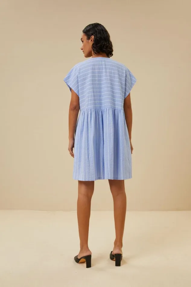 ByBar Jurken Vrouwelijk Finn Dress Sky Blue ByBar Jurken Vrouwelijk Finn Dress Sky Blue