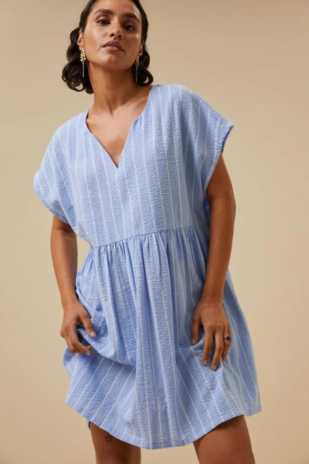 ByBar Jurken Vrouwelijk Finn Dress Sky Blue ByBar Jurken Vrouwelijk Finn Dress Sky Blue