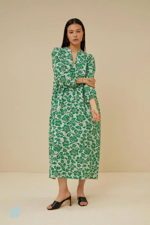 ByBar Jurken Vrouwelijk Ravi Batik Flower Dress Batik Flower Print