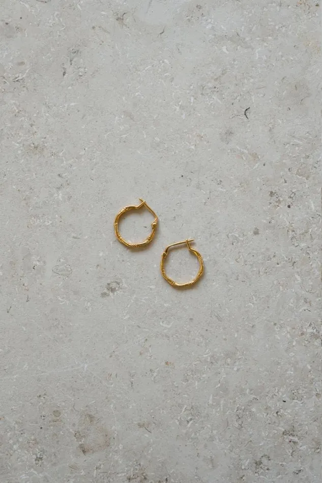 ByBar Sieraden Vrouwelijk Pd Mila Round Earring Large Gold