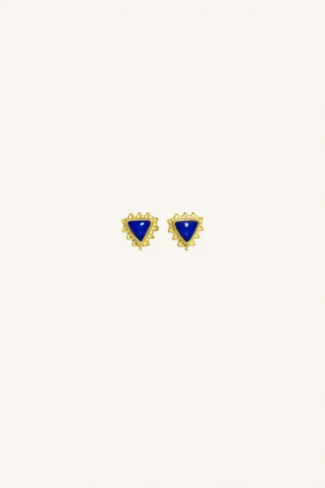 ByBar Sieraden Vrouwelijk Pd Triangle Stud Earring Blue ByBar Sieraden Vrouwelijk Pd Triangle Stud Earring Blue