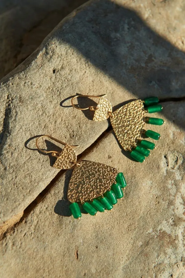 ByBar Sieraden Vrouwelijk Ravi Earring Green