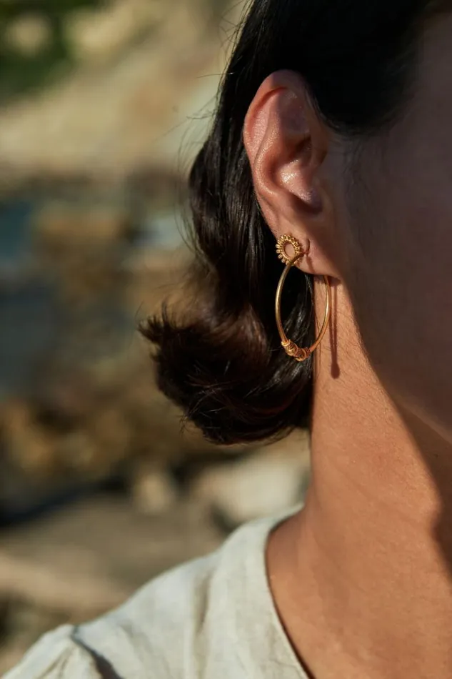ByBar Sieraden Vrouwelijk Ruby Stud Earring Gold