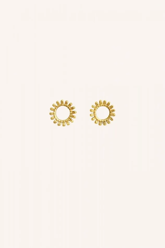 ByBar Sieraden Vrouwelijk Ruby Stud Earring Gold