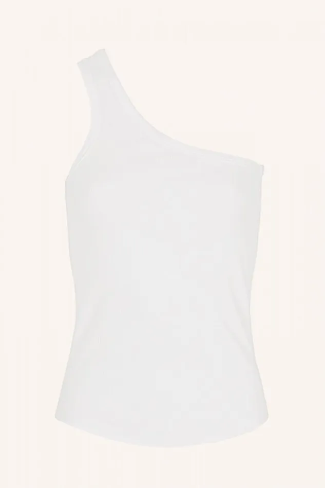 ByBar Tops and Shirts Vrouwelijk Charly One Shoulder Top Off White ByBar Tops and Shirts Vrouwelijk Charly One Shoulder Top Off White