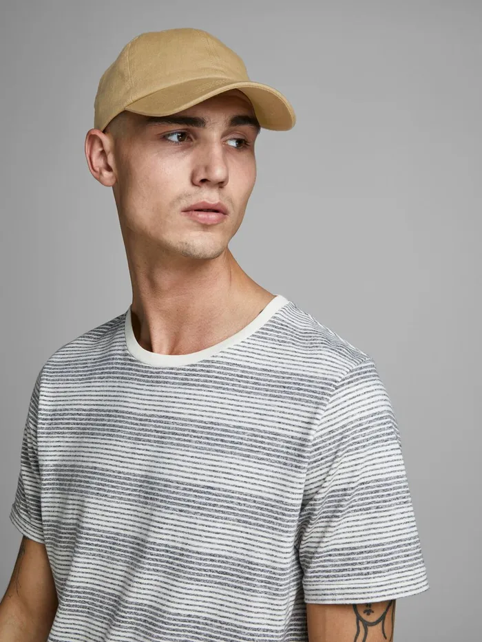 Caps JACK and JONES Mens EMBROIDERED LOGO BASEBALL CAP Brown Prairie Sand Cheap On Sale
