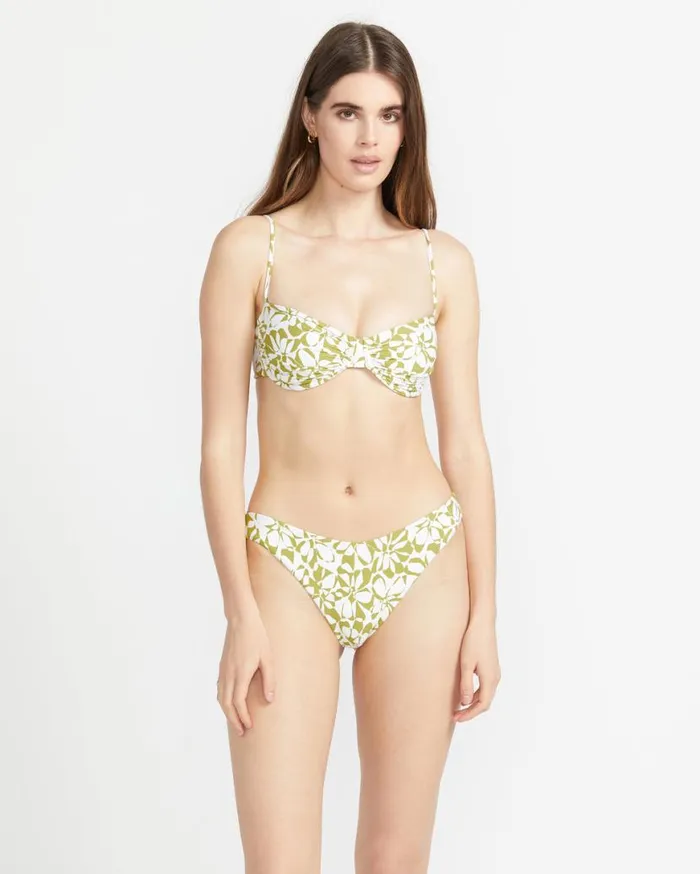 Carefree Cheekini Bikini Bottom 8211 Shadow Lime Womens Volcom Bikinis