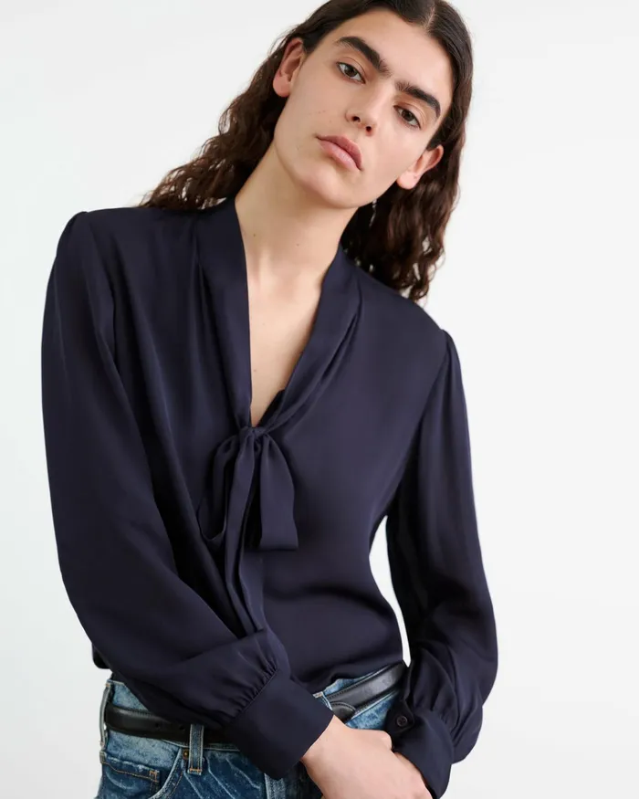 CARINA SILK BLOUSE Ivory Women Nili Lotan Tops