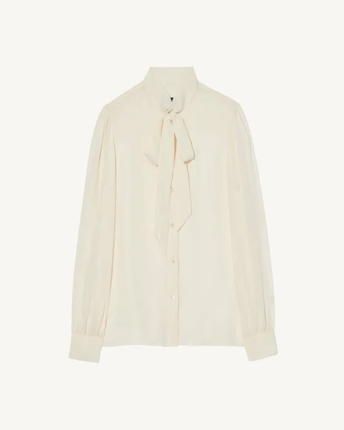 CARINA SILK BLOUSE Ivory Women Nili Lotan Tops