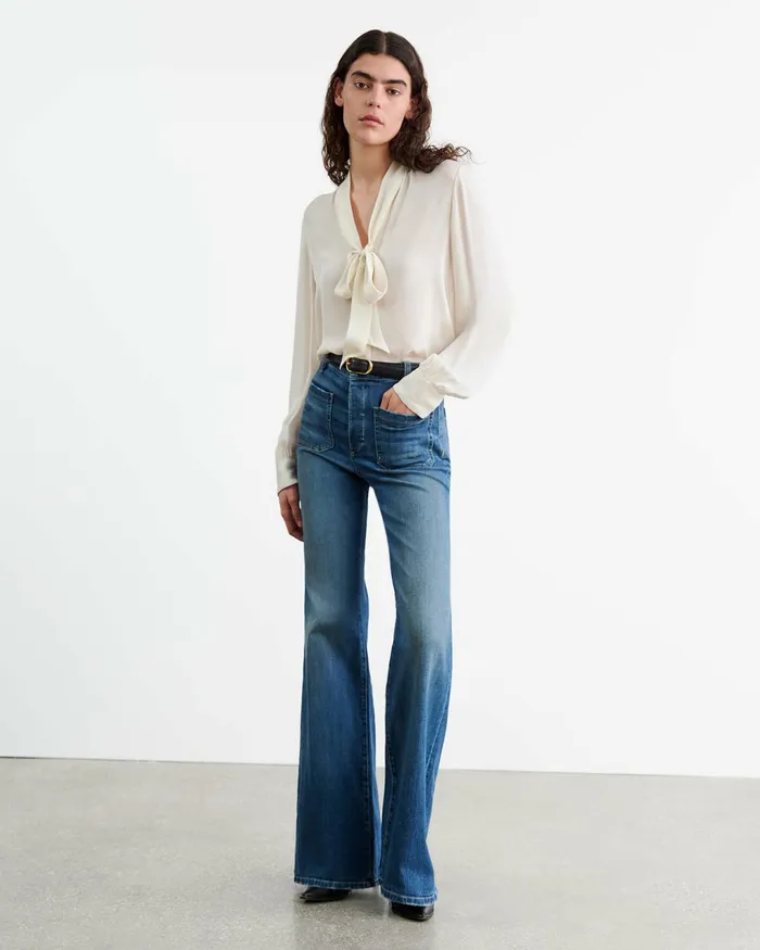 CARINA SILK BLOUSE Ivory Women Nili Lotan Tops