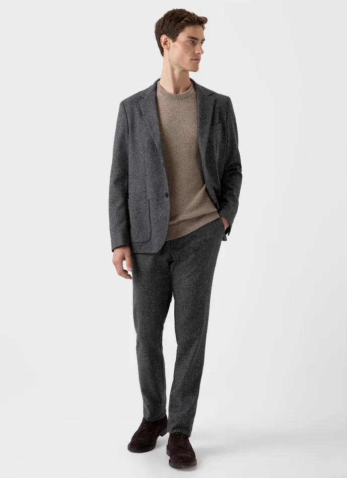 Cashmere Crew Neck Jumper Natural Brown Men SUNSPEL Knitwear