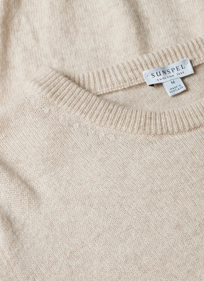 Cashmere Crew Neck Jumper Natural Ecru Knitwear ussunspel Men Cashmere Crew Neck Jumper Natural Ecru Knitwear ussunspel Men
