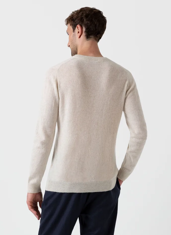 Cashmere Crew Neck Jumper Natural Ecru Knitwear ussunspel Men Cashmere Crew Neck Jumper Natural Ecru Knitwear ussunspel Men