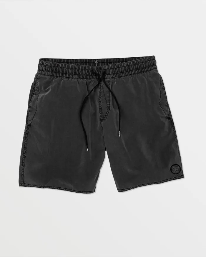 Center Elastic Waist Trunks 8211 Black Mens Volcom Boardshorts and Trunks