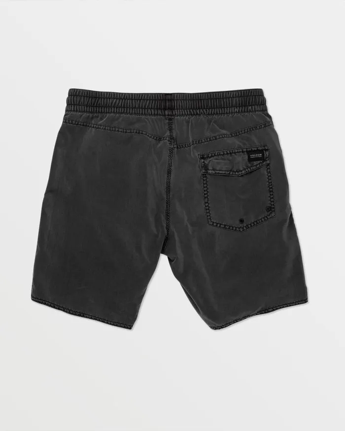 Center Elastic Waist Trunks 8211 Black Mens Volcom Boardshorts and Trunks
