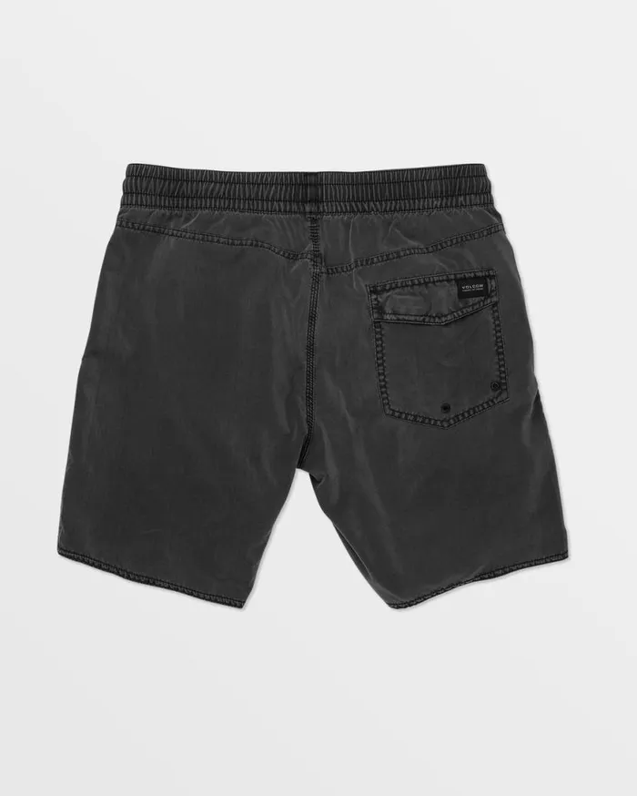 Center Elastic Waist Trunks 8211 Black Mens Volcom Boardshorts and Trunks