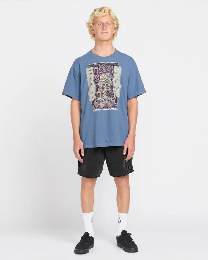 Center Elastic Waist Trunks 8211 Black Mens Volcom Boardshorts and Trunks
