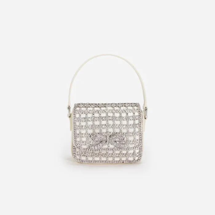 Champagne Crystal Micro Bag Women Self Portrait Mini