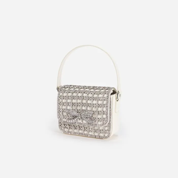 Champagne Crystal Micro Bag Women Self Portrait Mini Champagne Crystal Micro Bag Women Self Portrait Mini