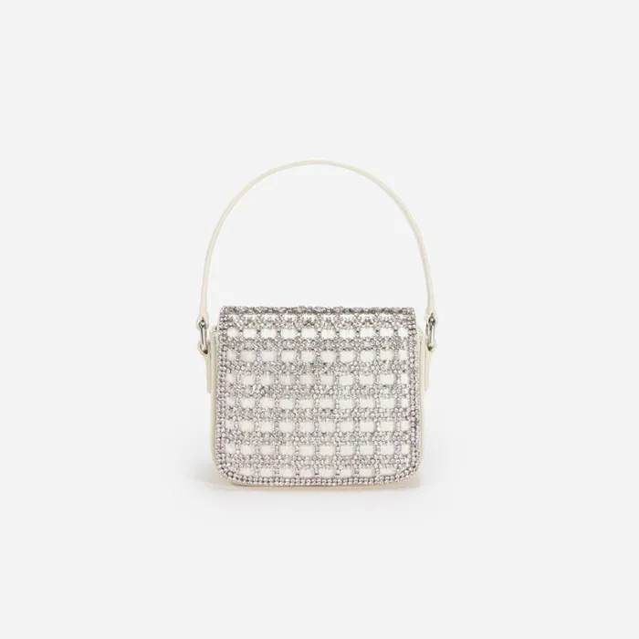 Champagne Crystal Micro Bag Women Self Portrait Mini Champagne Crystal Micro Bag Women Self Portrait Mini