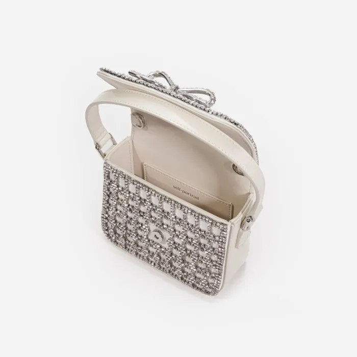 Champagne Crystal Micro Bag Women Self Portrait Mini Champagne Crystal Micro Bag Women Self Portrait Mini