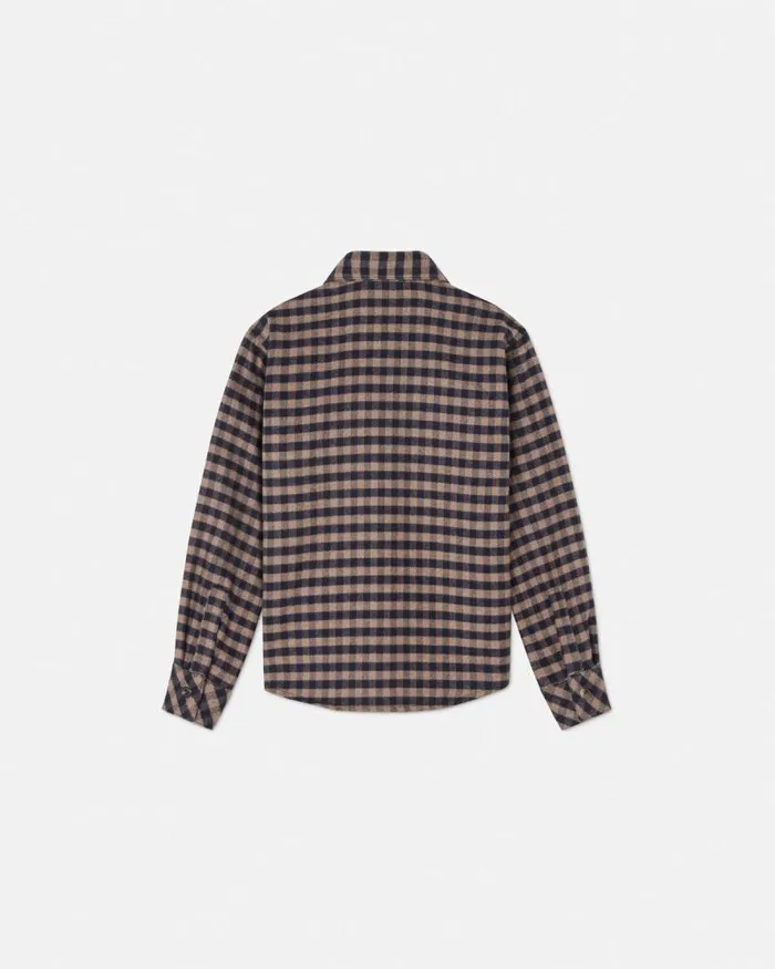 Checked Flannel Kids Overshirt Brown Children Versace Clothing
