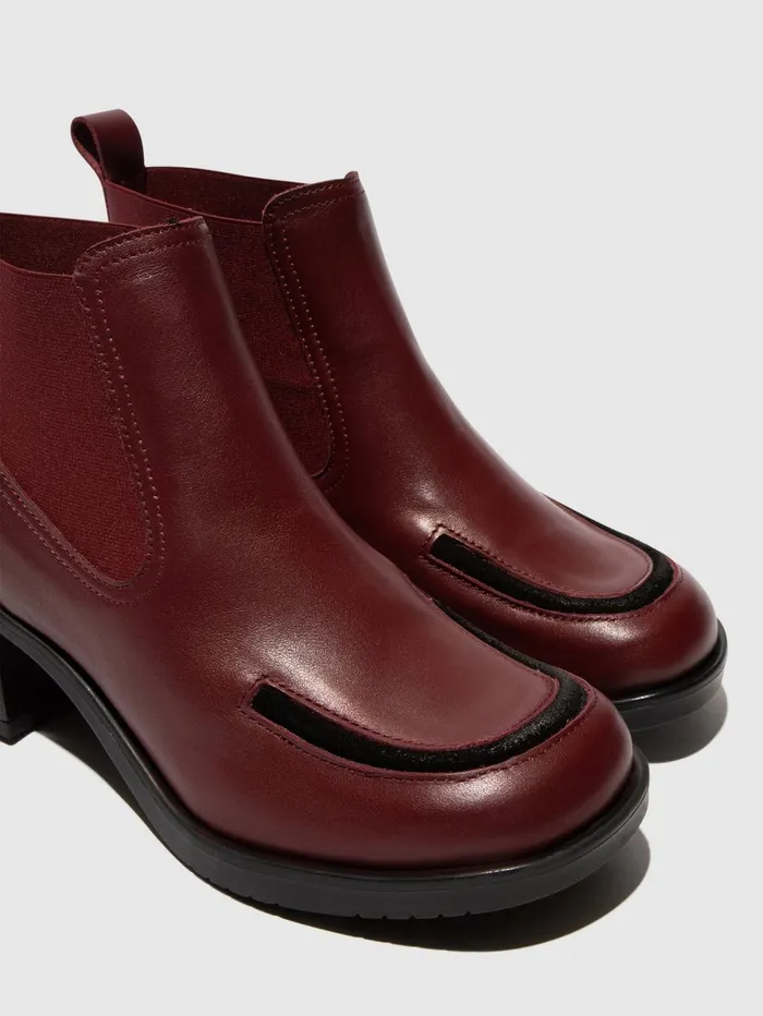 Chelsea Ankle Boots KATH016FLY WINEBLACK Women Fly London Ankle Boots