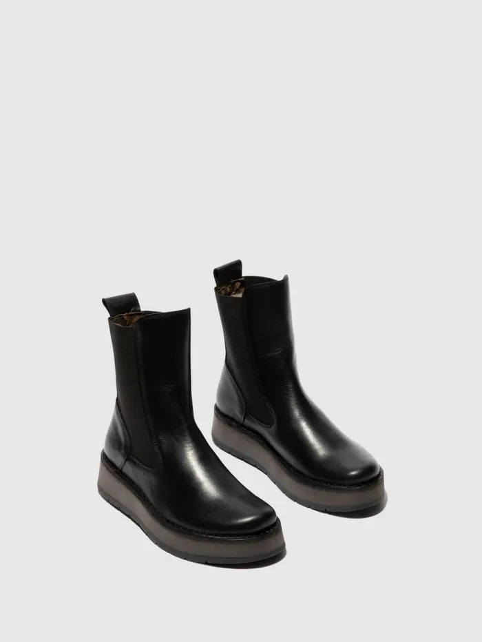 Chelsea Ankle Boots RUBA100FLY BLACK Women Fly London Ankle Boots