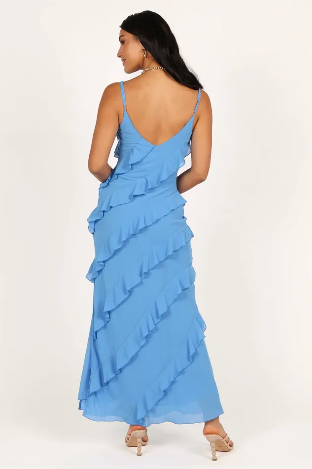 Ciao Ruffles Maxi Dress Blue Women Event Dresses Petal and Pup
