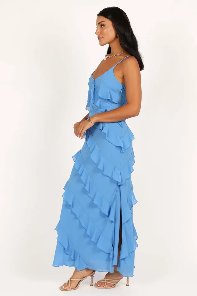 Ciao Ruffles Maxi Dress Blue Women Event Dresses Petal and Pup