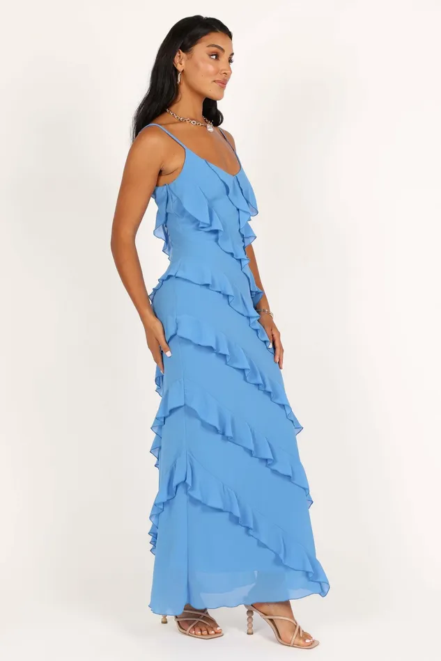 Ciao Ruffles Maxi Dress Blue Women Event Dresses Petal and Pup