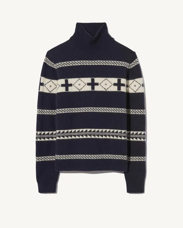 CLARENCE SWEATER Navyivory Men Nili Lotan Sweaters