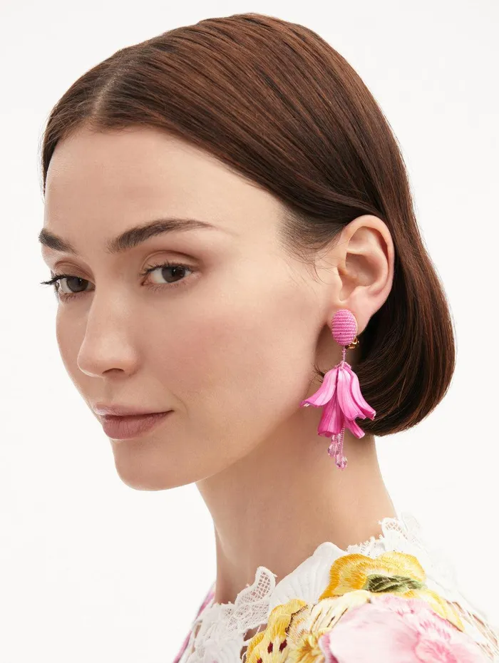 Classic Impatiens ClipOn Earrings Rose Women Oscar De La Renta Earrings Classic Impatiens ClipOn Earrings Rose Women Oscar De La Renta Earrings