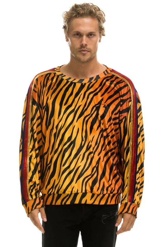 Classic Velvet Relaxed Sweatshirt 8211 Tiger WomenMen Aviator Nation Sweatshirts