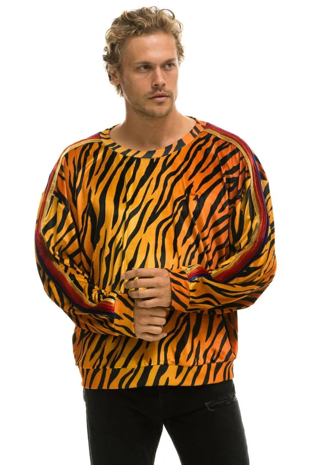 Classic Velvet Relaxed Sweatshirt 8211 Tiger WomenMen Aviator Nation Sweatshirts