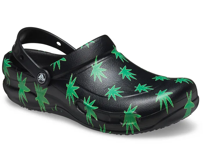 Clogs Crocs WomenMen Bistro Graphic Clog Black Green